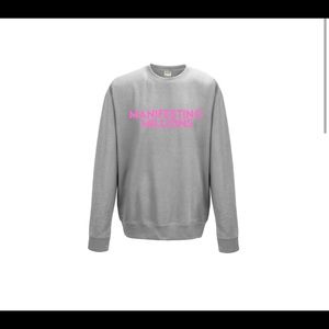 Gray and Pink Manifesting Millions Sweatshirt